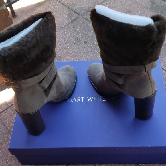 Stuart Weitzman Brown Crisscross Suede Boots size 10 - Picture 4 of 5